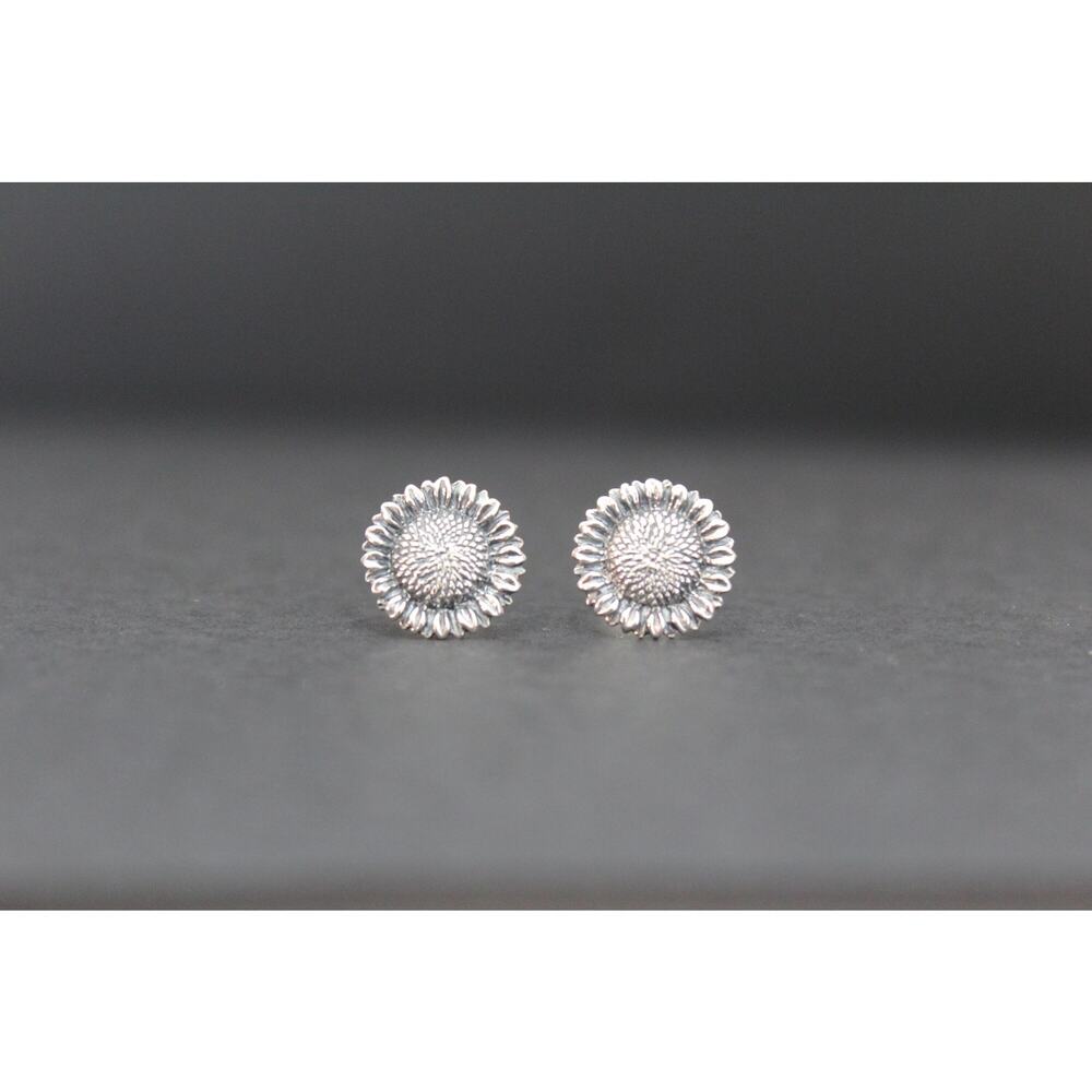 Sterling Silver Sunflower Post Earrings, Sterling Silver Sunflower Earrings